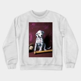 Dalmatian puppy with baseball Crewneck Sweatshirt